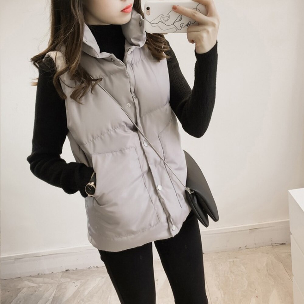 Gilet Ultra léger sans manches pour femme, gilet , grande taille S/4XL, automne hiver: gray / S
