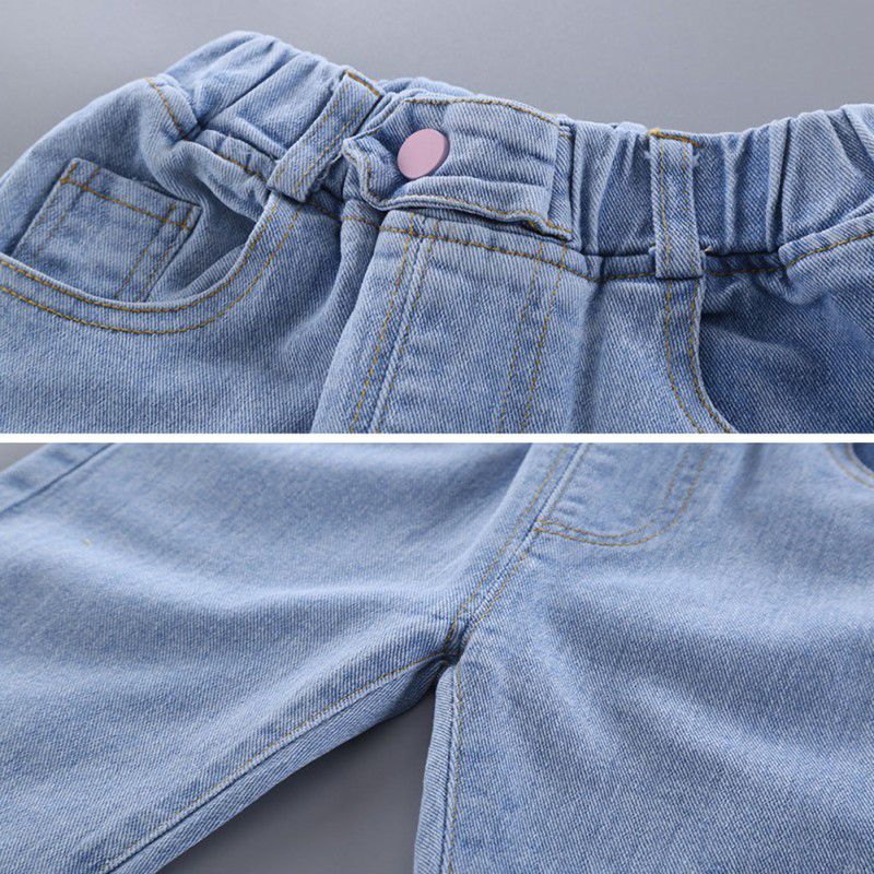 Girl's Autumn Style Casual Blue Jeans Trousers Casual Jeans