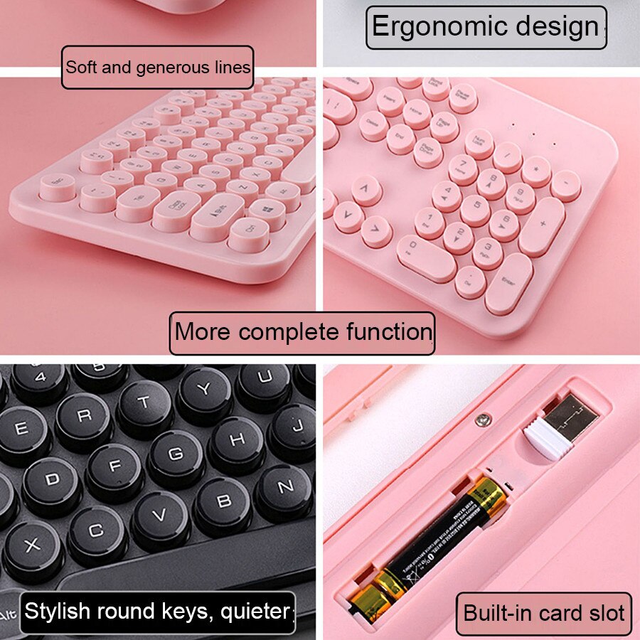 2.4G Wireless Keyboard and Mouse Protable Mini Keyboard Mouse Combo Set For Notebook Laptop Mac Desktop PC Computer