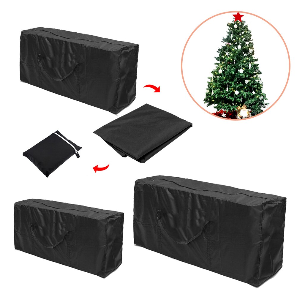 Zwarte Kerstboom Opbergtas Extra Waterdichte Grote Stofdichte Cover Kleding Winkel Opbergzakken Organiseren Gereedschap Draagbare