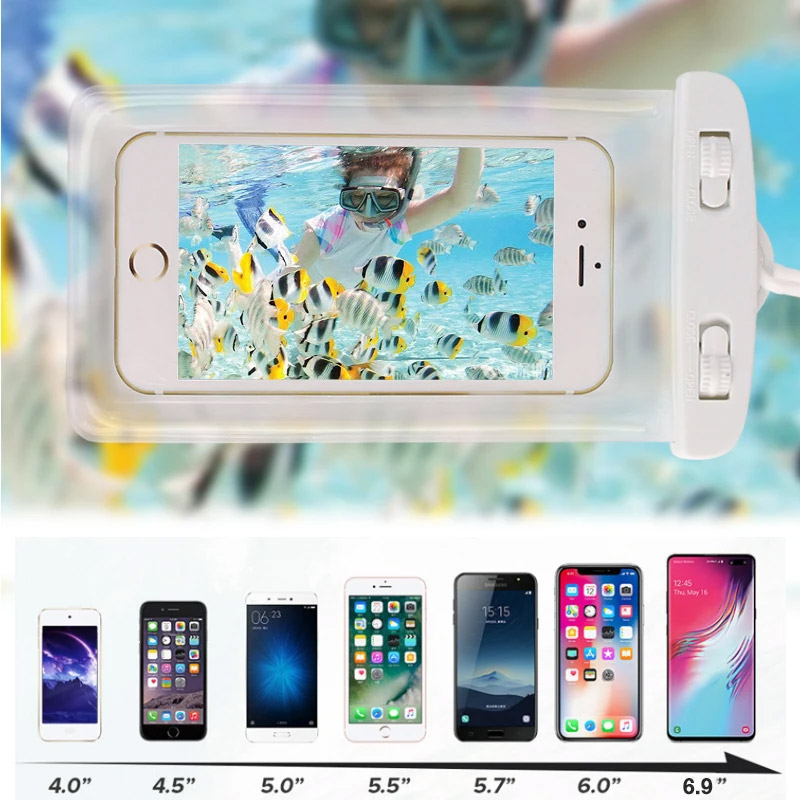 Universal Sealed Waterproof Mobile Phone Case Swimming Diving Touch Screen Mobile Phone Waterproof Bag for IPhone Huawei Xiaomi