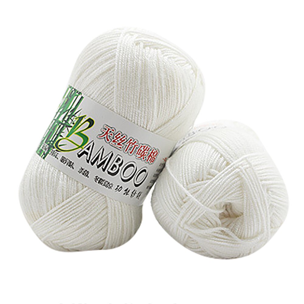 Tricot 100% en coton de bambou, laine à Crochet naturel doux et , fil de 50g, pour tricoter, laine pour maison de femmes, fait à la main: d