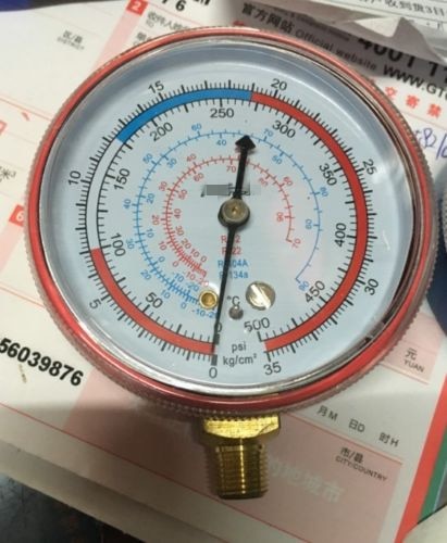 1pcs 70mm 1/8" Refrigeration Freon A/C Manifold Gauge High Pressure (Red) For R-12/R-22/R-502(R-404A/R-134a) 0-500Psi 0-35kg/cm2