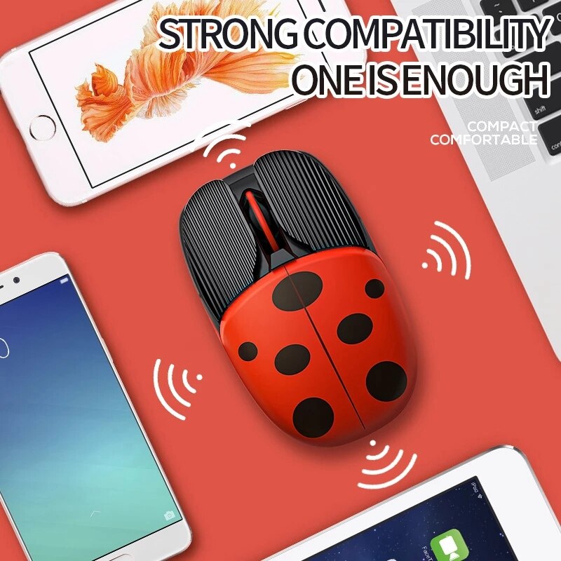 Wireless Bluetooth Mouse Cute Mouse Dual Mode Rechargeable Type-C Silent 2.4G USB Gaming Mute Mice for Laptop PC Girl