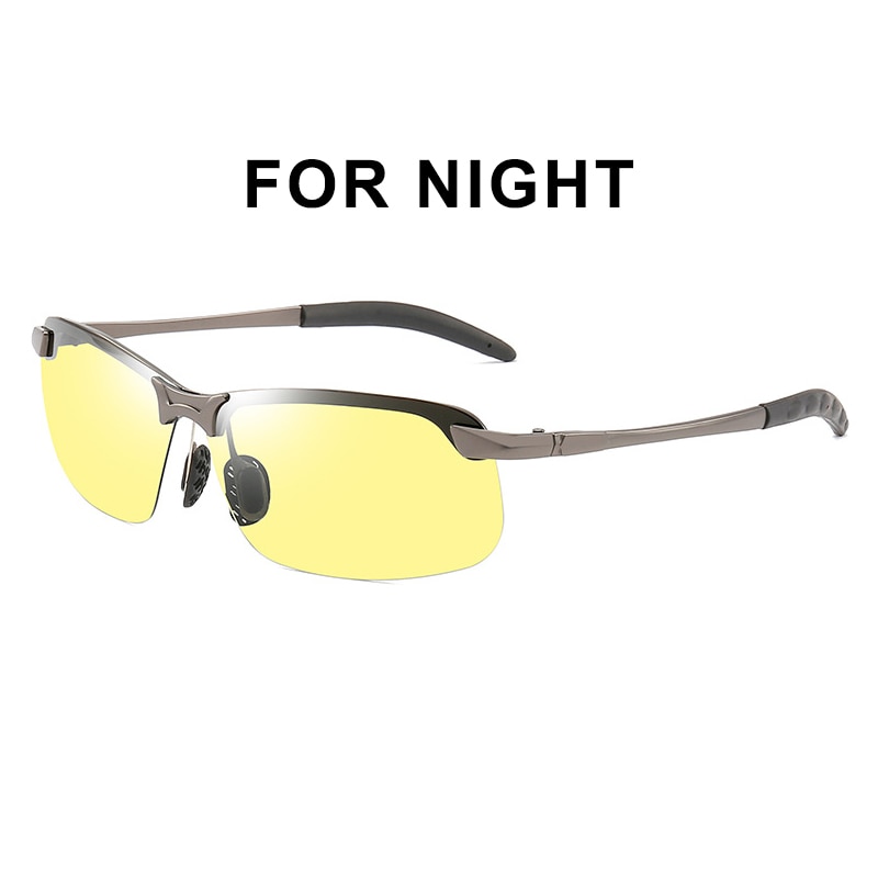 Dag nattesyn solbriller mænd mærke polariseret natkørsel chauffører mandlig sikkerhed kørsel fiskeri  uv400 briller: C2