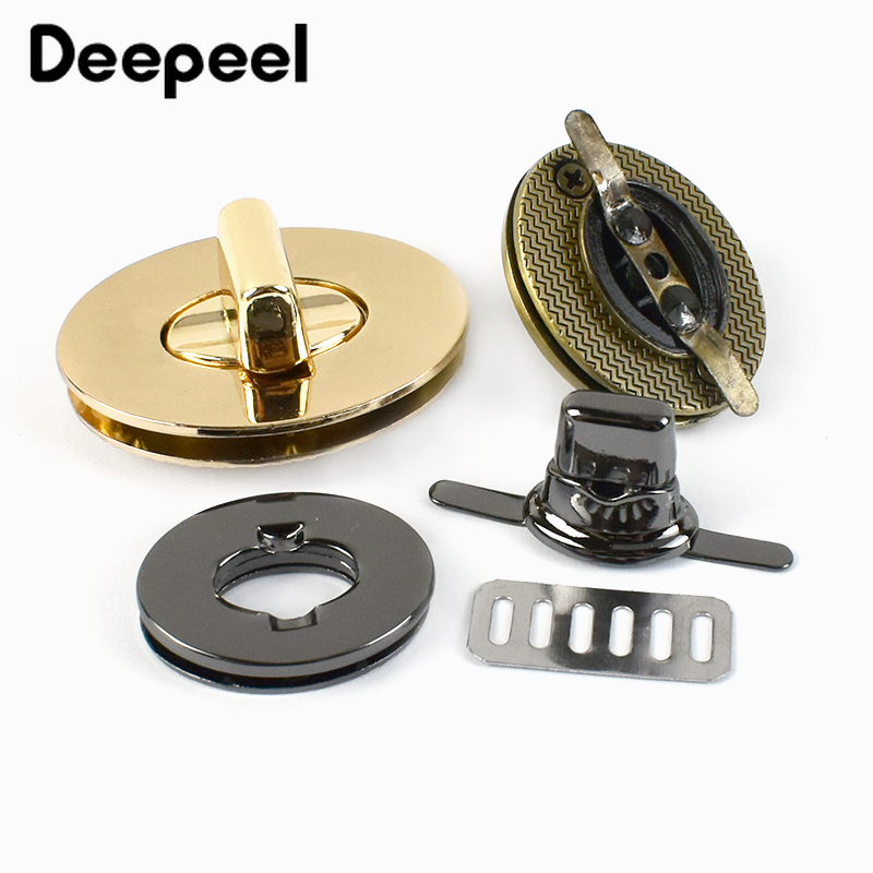 Deepeel 2 zestawy metalowe zamki Twist do torebek torebka zamknięcie blokada zatrzaski torebka zapięcie klamry akcesoria do rękodzieła DIY skóra Craft