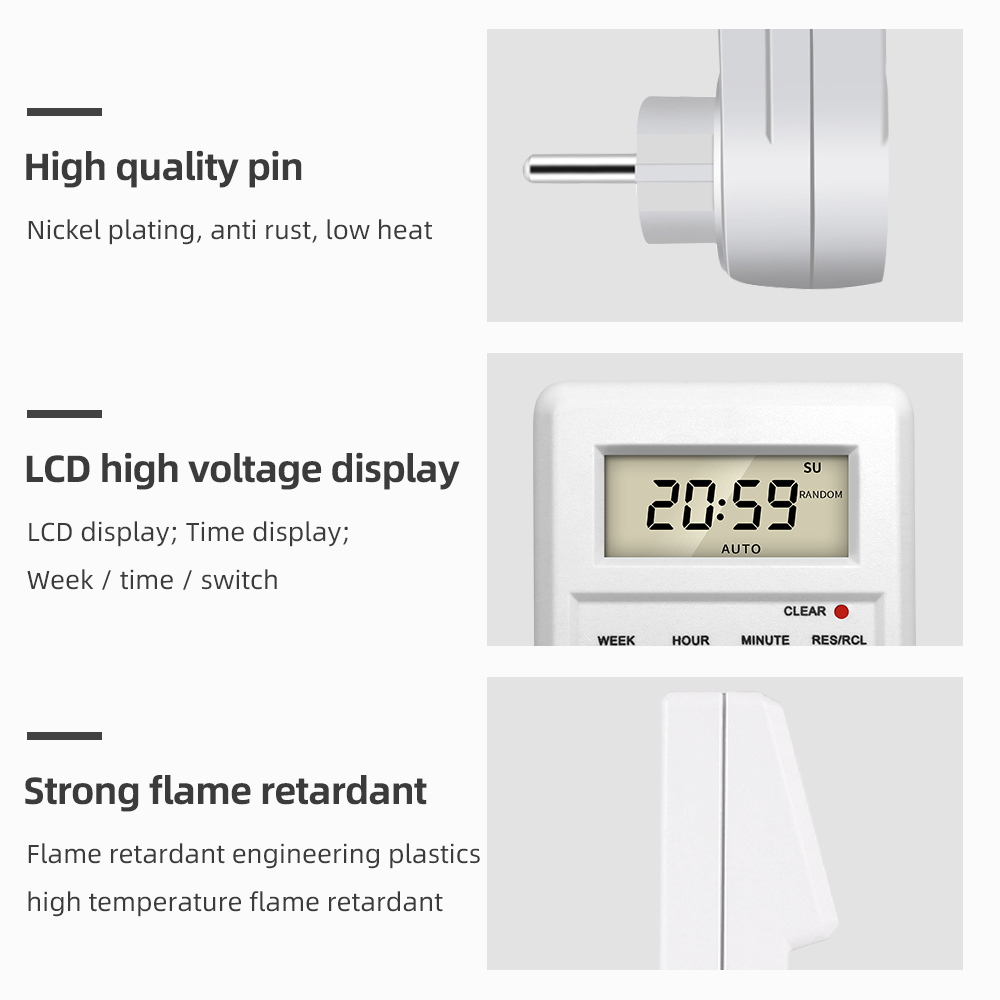 Elektronische Digitale Timer Schakelaar Socket 24 Uur Cyclische Keuken Timer Stopcontact Programmeerbare Timing Socket Eu Uk Au Us Br Fr Plug