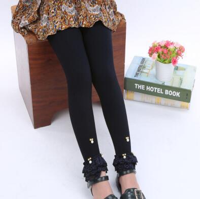 Leggings de algodón para niñas, pantalones ajustados de encaje de princesa, coloridos, longitud hasta el tobillo, Primavera, novedad de verano: C / S