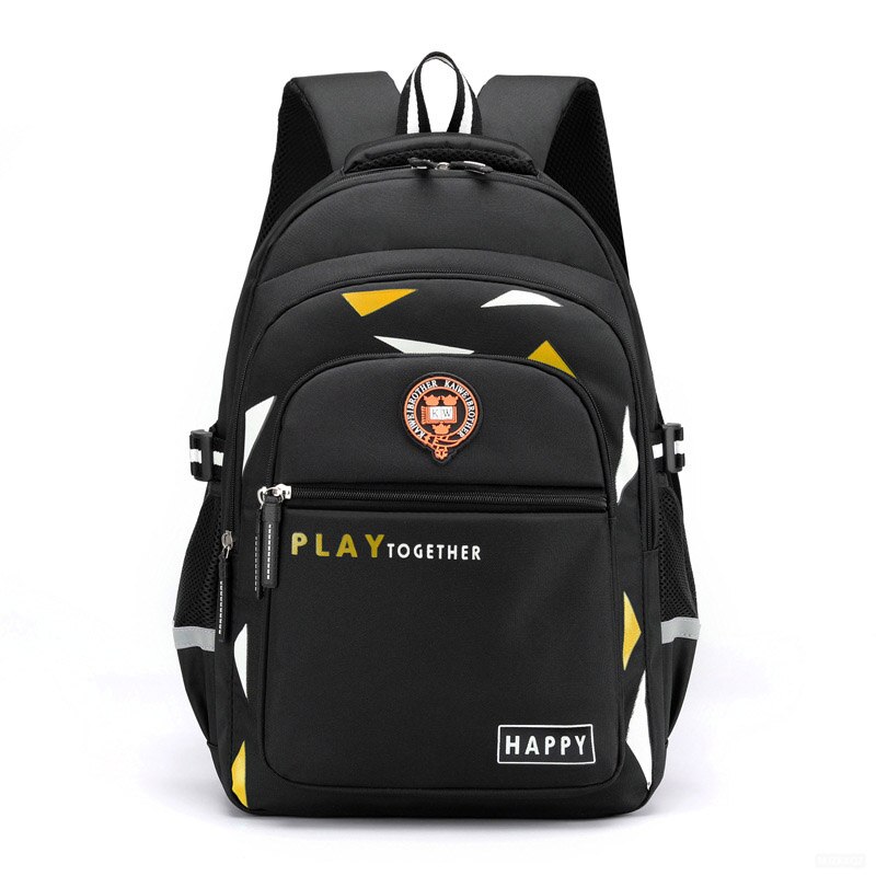 Grote jongensrugzak kinderen orthopedische kinderrugzak in primaire grote capaciteit koelkastdeur basisschooltas: B geel