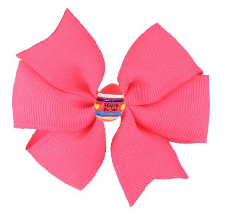 60pcs/ 3.5" Easter Day Eggs Hair Bows for Girls Solid Ribbon Easter Eggs Bowknot Hair Clip Kids Hairgrips Hair Accessories