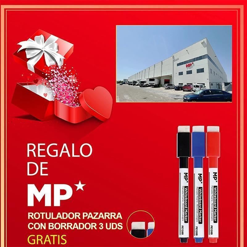 MP Pizarra Blanca con Marco de Madera Resistente Tablero Pared Magnética Decoración Escritura Fácil Instalación Borrar Oficina Escuela Hogar Tienda 3 Tamaños Grande Pequeña con Rotuladores Suministro Accesorio