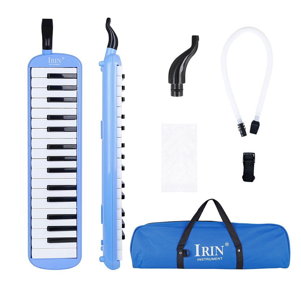 32 Keys Piano Melodica Set with Carrying Bag Durable Melodic Playing Keyboard Musical Instruments Beginners: Blue
