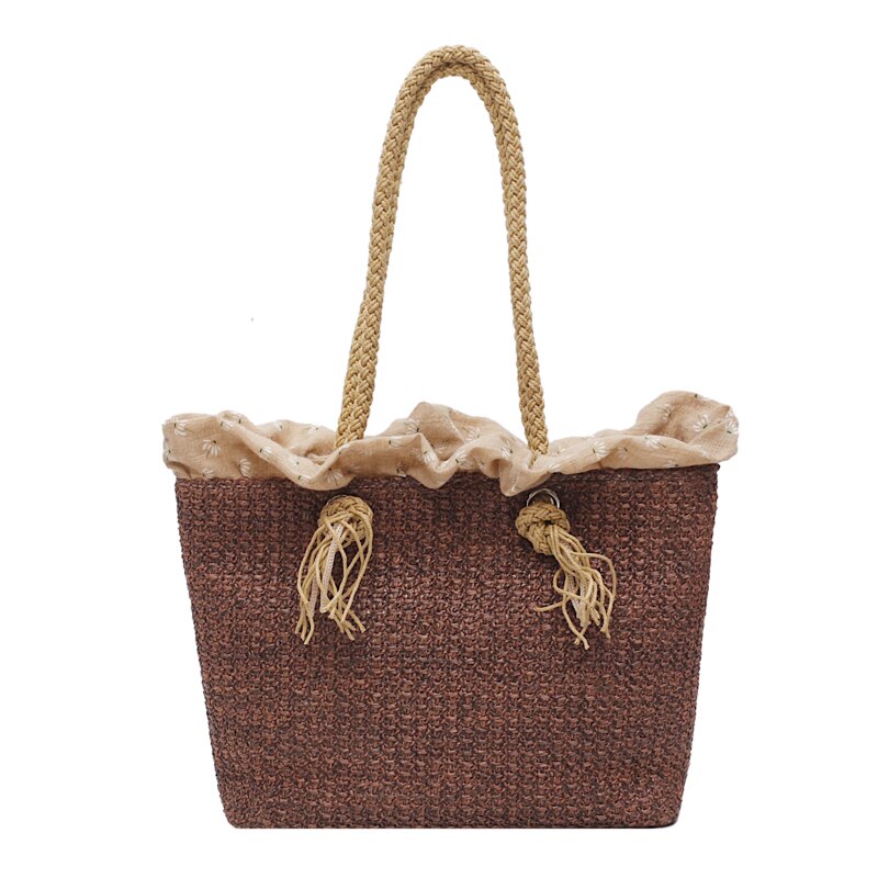 Bolso de hombro de piel sintética de para mujer, Cartera de mano femenina de alta gama, de gran capacidad, estilo retro, a la: Café