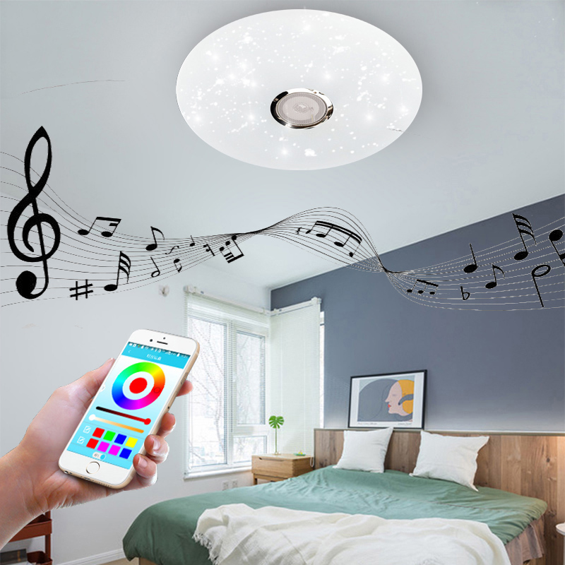 LED plafond Verlichting RGB Dimbare 36W APP afstandsbediening Bluetooth Muziek licht slaapkamer lampen Smart plafondlamp AC86V-265V