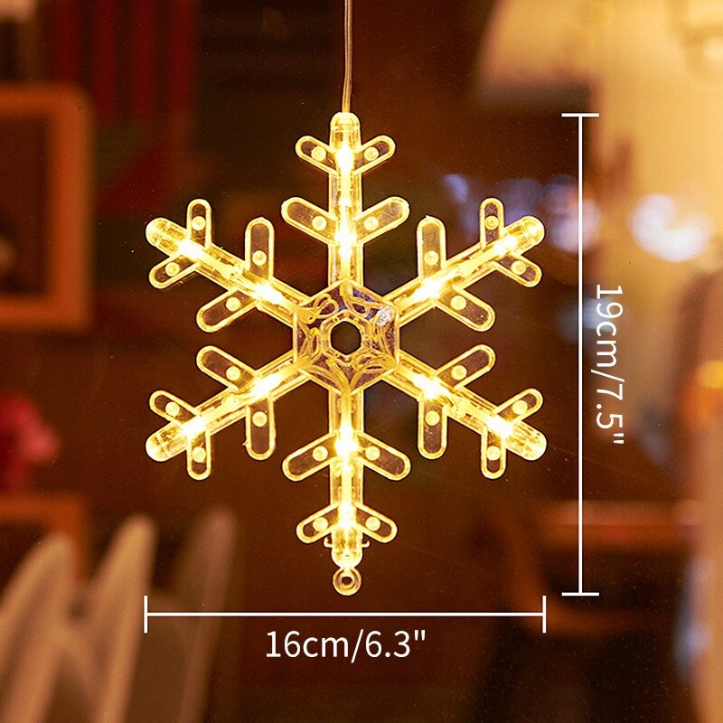 Christmas Snowfake Bell Lights Festoon Led String Lights Star Garland on Window Curtain Tree Decoration Halloween Wedding Light: Snowflower