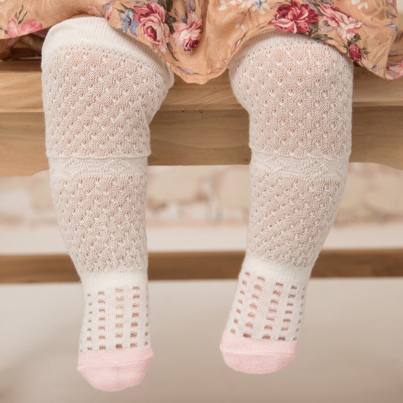 Sunmer Dunne Babysokjes Knie Lange Sokken Gebreide Baby Peuter Sokken Born Kids Sokken Sokken Voor Katoenen Hollow Baby meisje Jongen