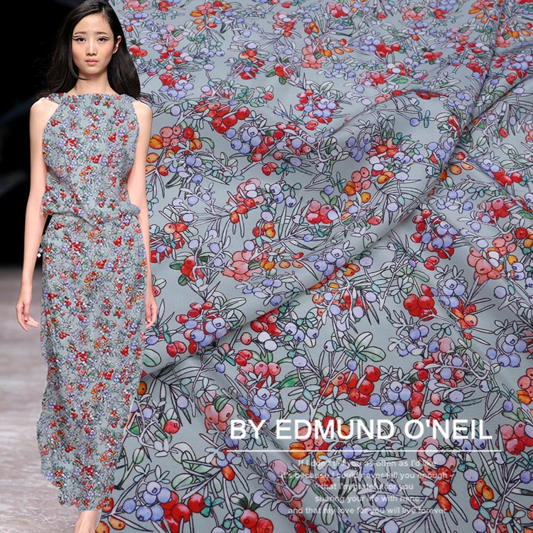 Tela de seda Mulberry de 16mm y 114 cm de ancho, tela estampada para camisas y vestidos, DIY, express