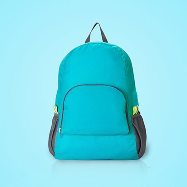 Portable voyage sacs à dos Zipper solide en Nylon sac à dos voyage femmes hommes sacs à bandoulière sac pliant: Bleu ciel