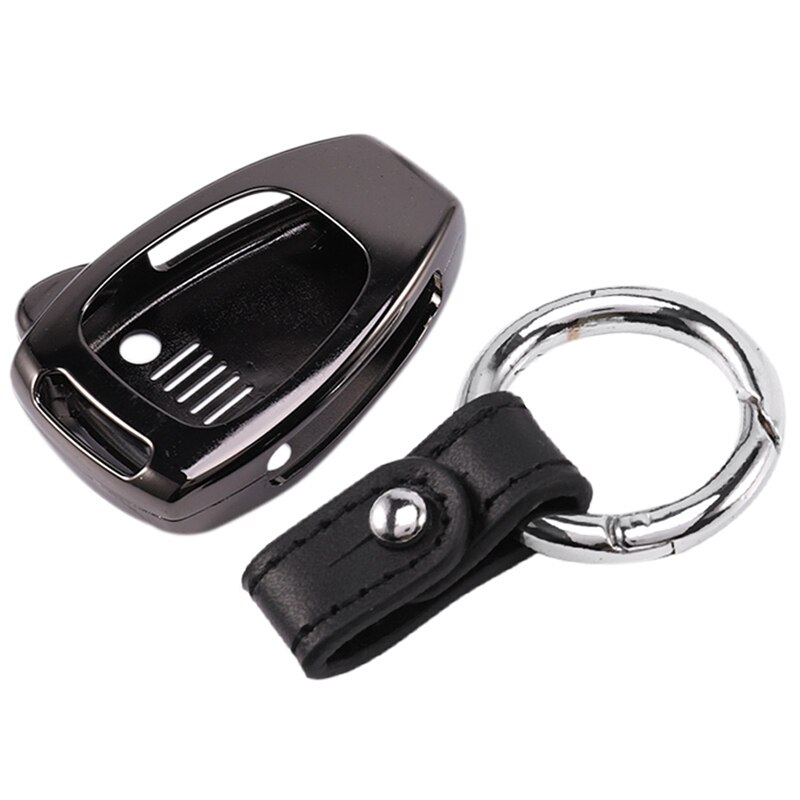 ontto Stijlvolle Sleutelhanger Cover voor VW Flip Key Case Sleutelbeschermer Metalen Sleutel Shell Lederen Key Skin