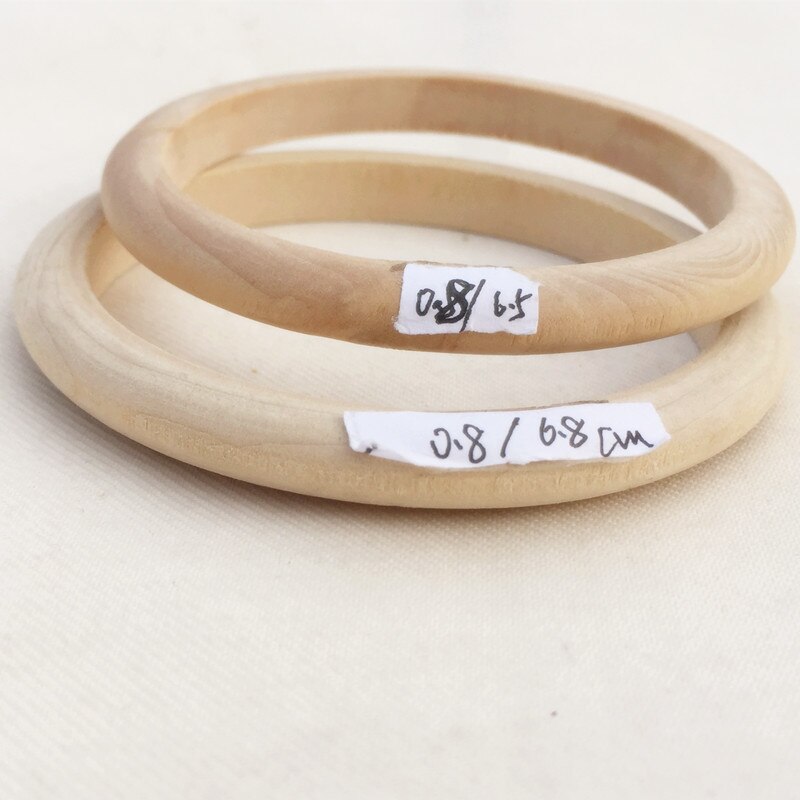 10 teile/los Dünne unvollendet Holz Armbinde Für DIY 0,8 cm Breite BG004