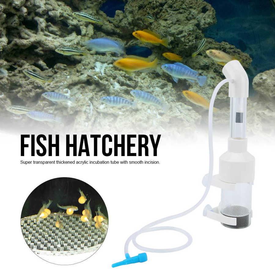 25cm x 50mm gennemsigtig akryl fiskeæg inkubator tumbler akvariefisk opdrætter akvarium klæknings inkubator holder