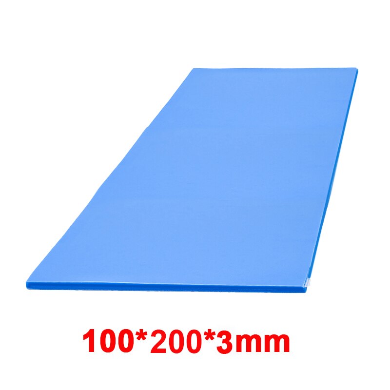 Högpresterande 6.0 w/mk 100*200mm termopasta-kuddar ledningsförmåga cpu kylfläns kylande ledande silikondyna termiska kuddar: 100 x 200 x 3 mm