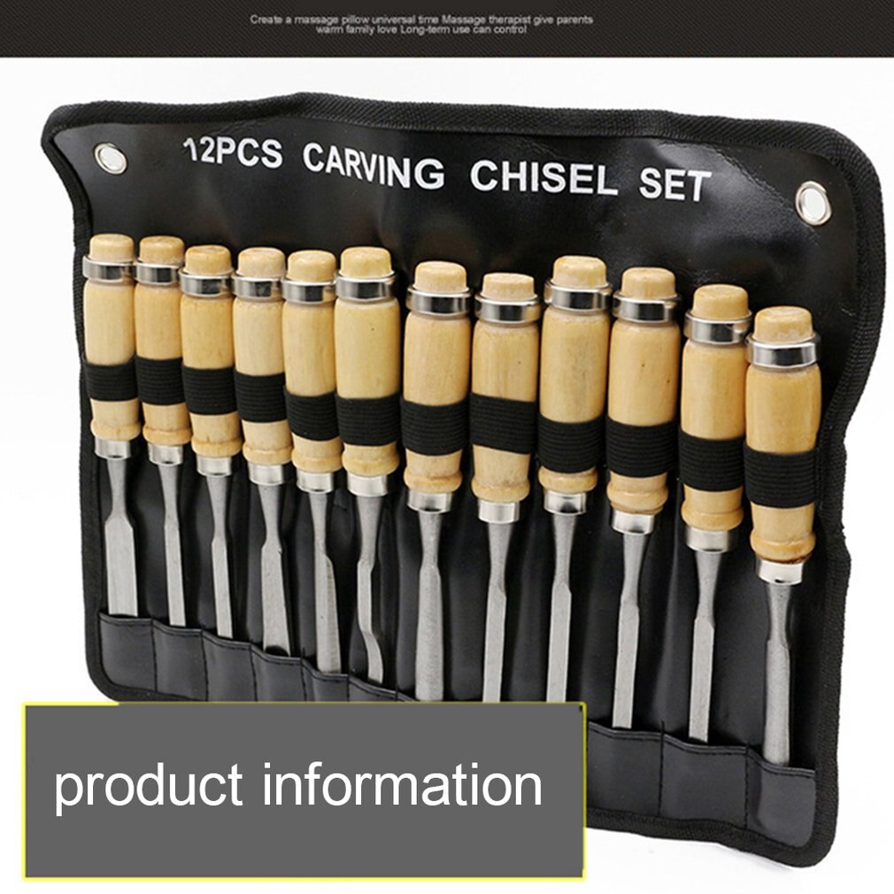 12 Stukken Houtsnijwerk Hand Beitel Tool Set Houtbewerking Professionele Gutsen Met Pouch