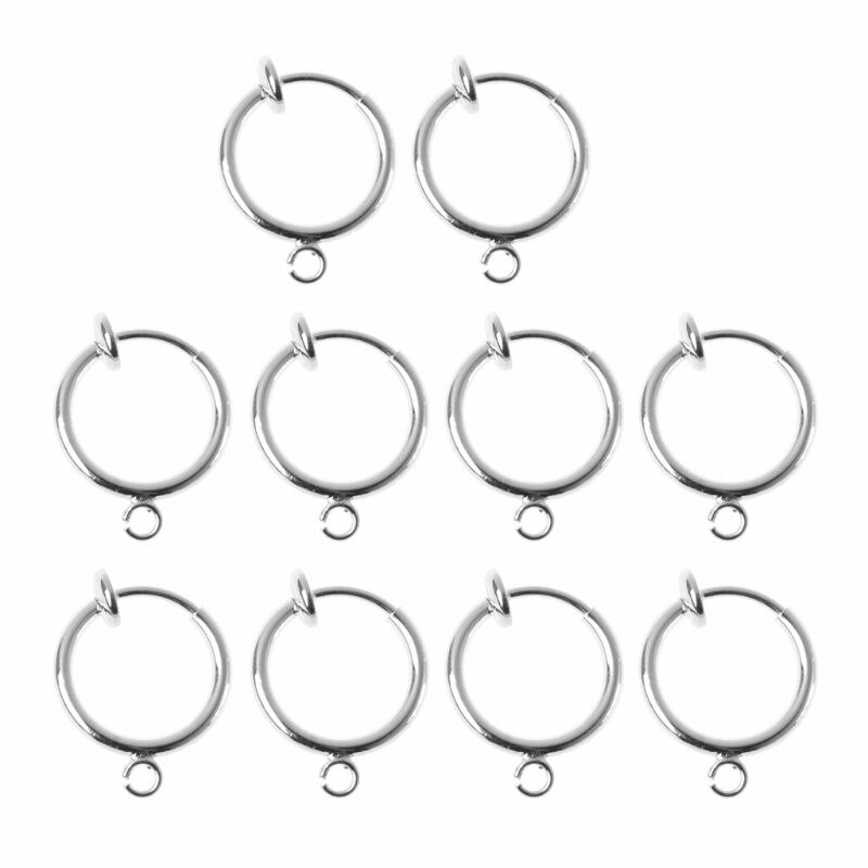 10Pcs Diy Clip Op Oorbel Converters Non-Doorboord Oor Ronde Hoops Sieraden Vinden: silver