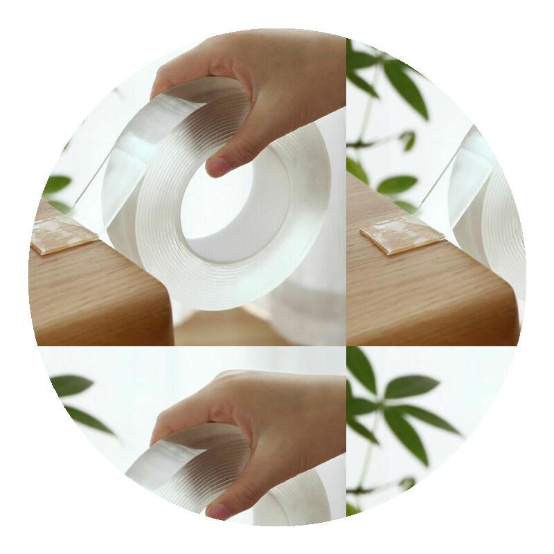 Cinta adhesiva de doble cara lavable y reutilizable para discos, Nano adhesivo Universal extraíble, a la