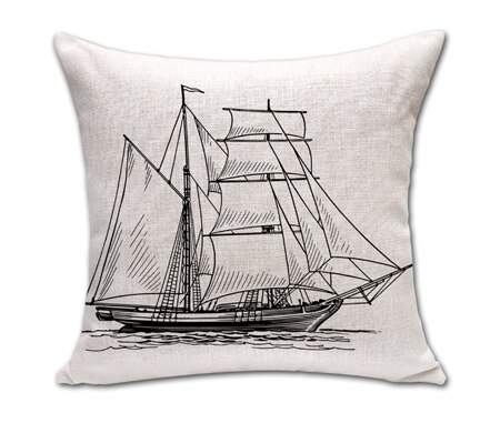 Cojines decorativos para el hogar, cojines con de ancla del Mar Mediterráneo, timón de barco, sin relleno, 18x18 pulgadas: B