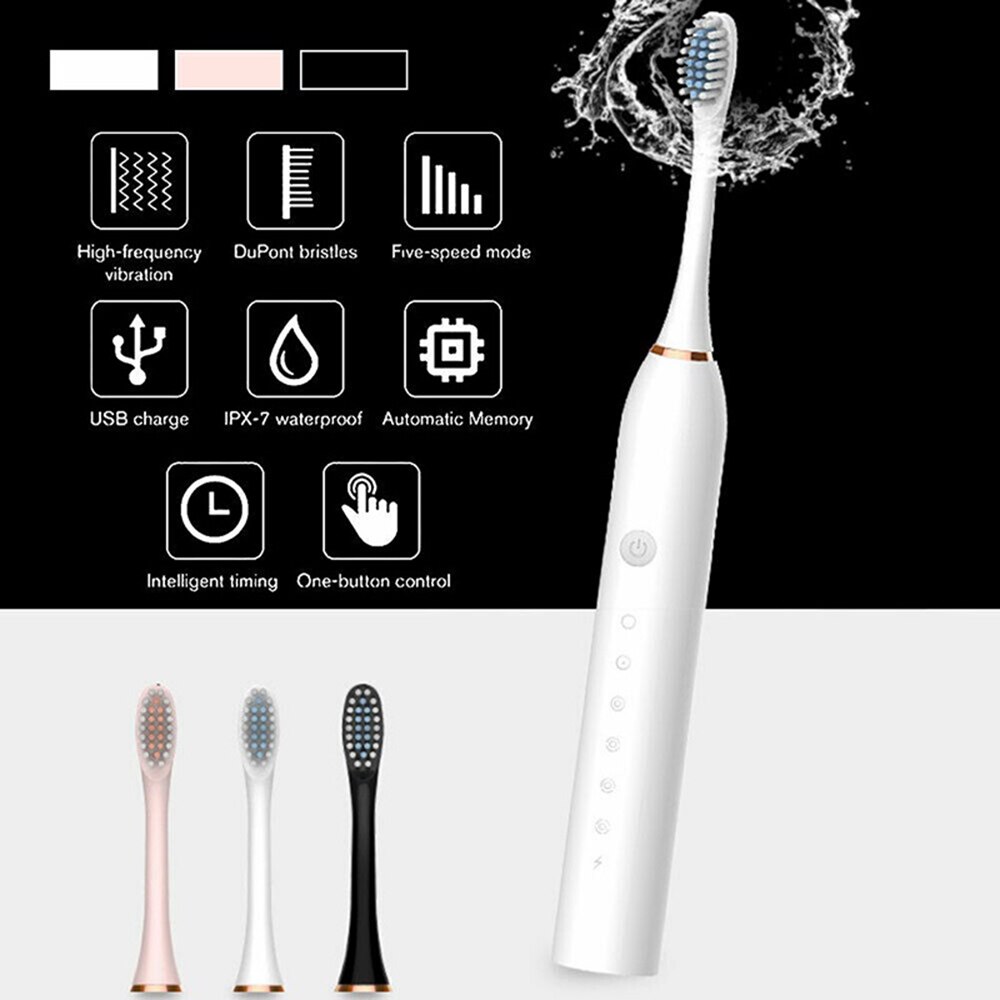 Elektrische Tandenborstel Ultra Sonic Tooth Cleaner Usb Oplaadbare Sonic Tandenborstel Tanden Whitening Volwassen Krachtige Tanden Borstel