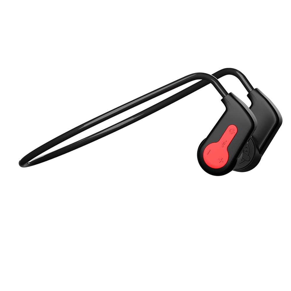 Trådløs knogle lednings headset ipx 8 vandtæt  mp3 hovedtelefoner bluetooth 16g med mikrofon  mp3 svømning sports øretelefoner øretelefoner  k3: Rød