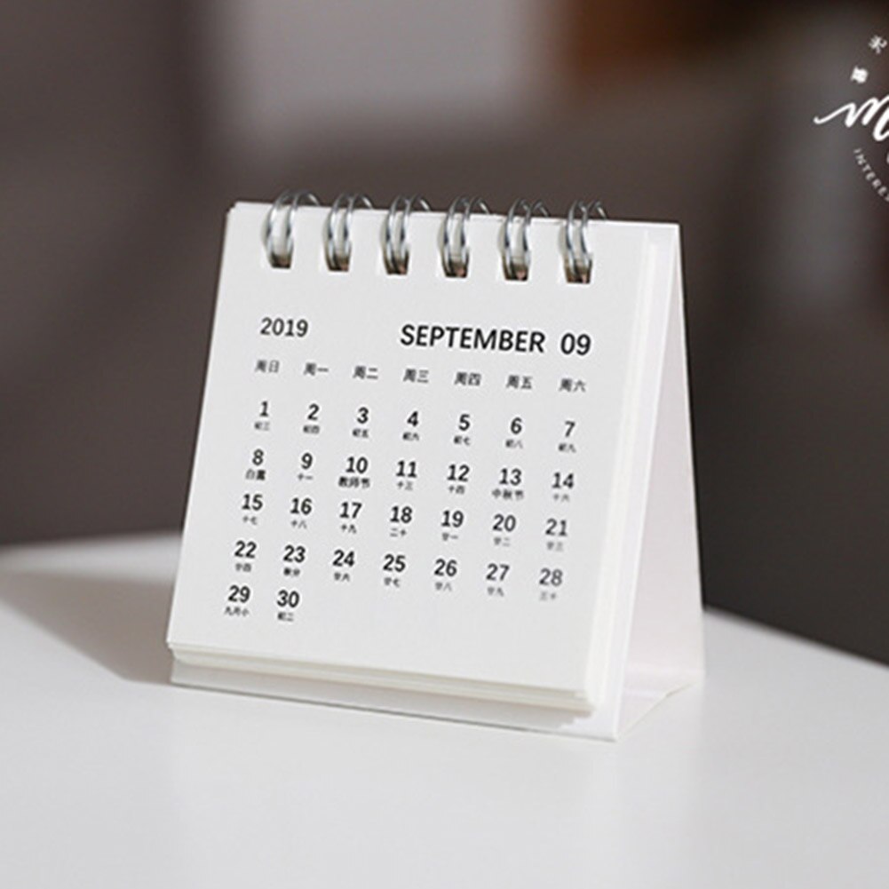 År mini desk kalender simpel desk coil notesblok kraftpapir kalender daglige planer 99