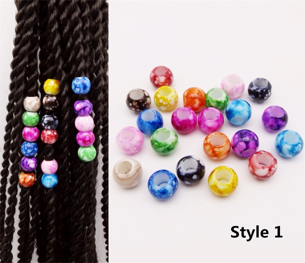20pcs-50pcs coloured Crochet kids Braids hair braid dread dreadlock beads rings tube Braiding Hair girls women accessories