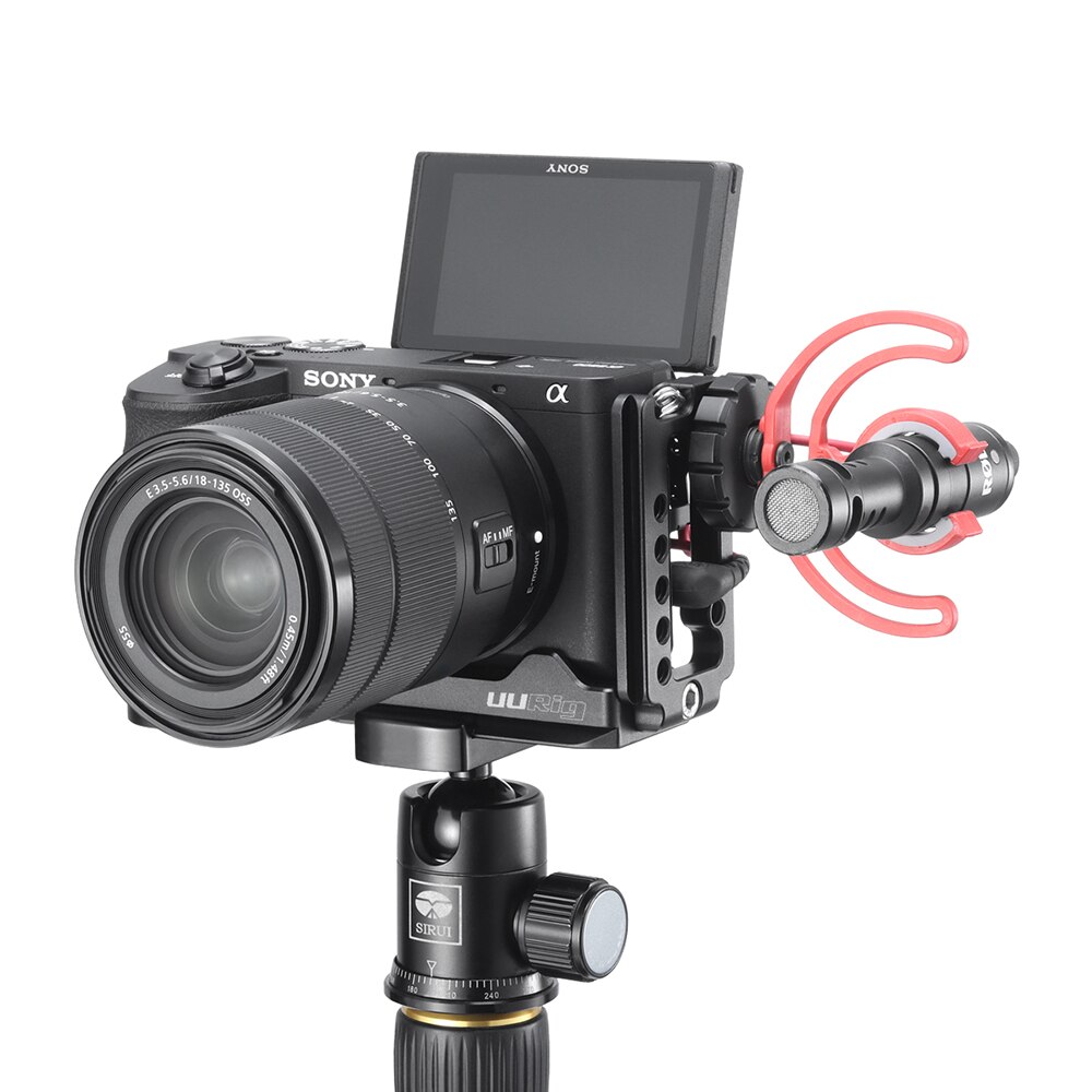 Mikrofon UURig przedłuż płytkę L dla Sony A6600 z płytką szybkiego przełączania na zimno