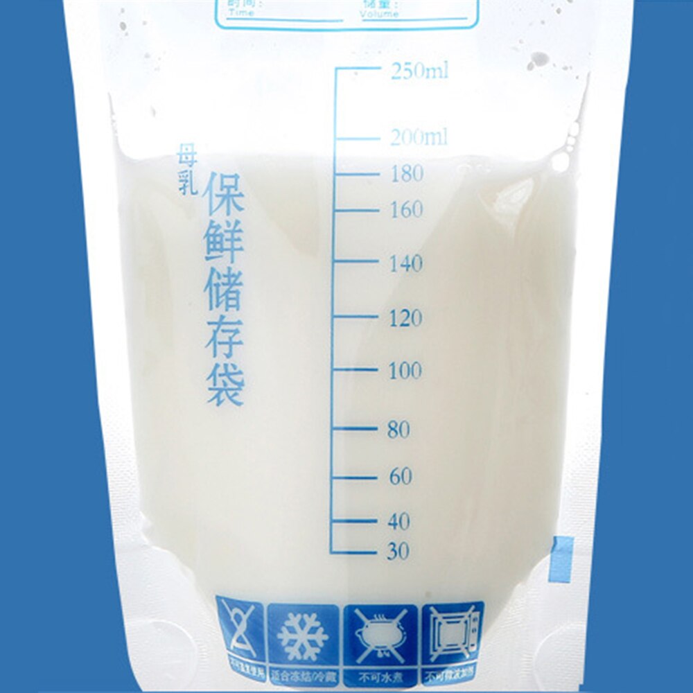 30pc mor baby forsyninger modermælk opbevaringspose 250ml flydende sikker fødevarekvalitet engangs maternal babymælk pose fryseposer