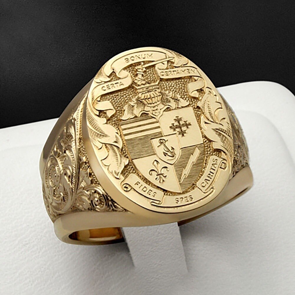 VILAGE Rome Classic Retro Style Male Domineering Ring Luxury Knight Ring Male Wedding Jewelry Party Accessories