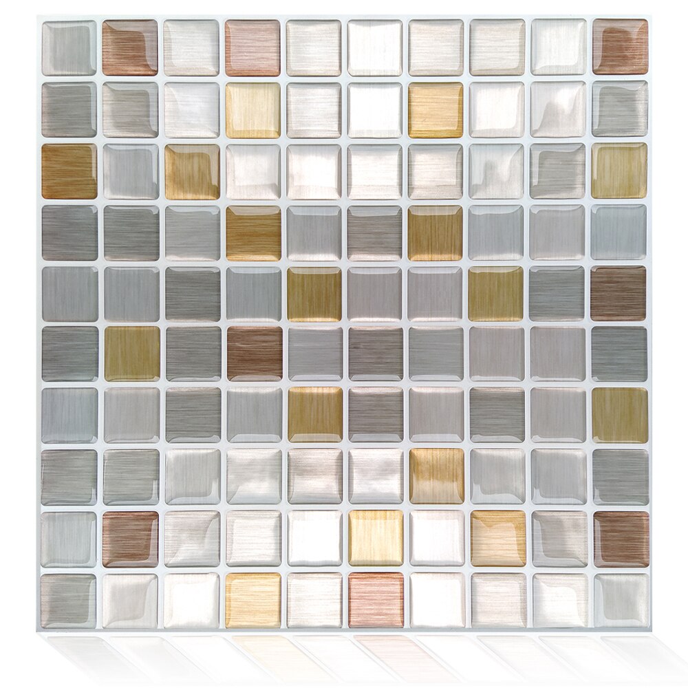 3d mosaik vinyl køkken peel and stick backsplash selvklæbende tapet klistermærke flise  - 1 ark