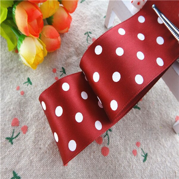 1-1/2 "38mm 5 Yards Stippen Gedrukt Satijn Lint Cadeau Verpakking DIY 100% Polyester Handgemaakte Materialen YM18010113: 275