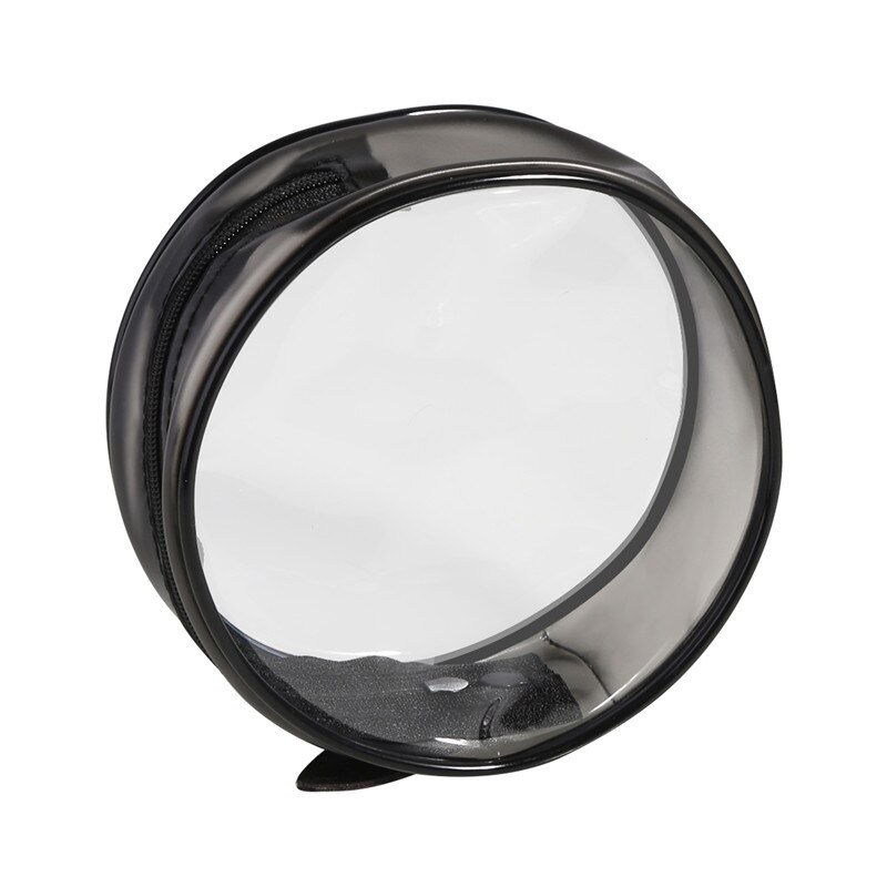 Transparent Zipper Toiletry Bag Travel Luggage Pouch Carry On Clear Airport Airline Compliant Bag PVC Travel Cosmetic Makeup Bag: Large Round