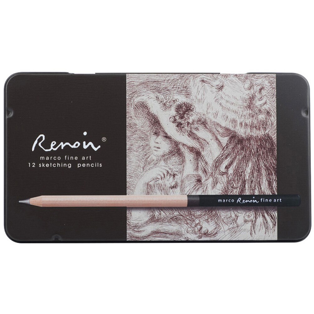 Marco art Reynolds a gris noir crayon croquis dessin tige fer boîte 3001