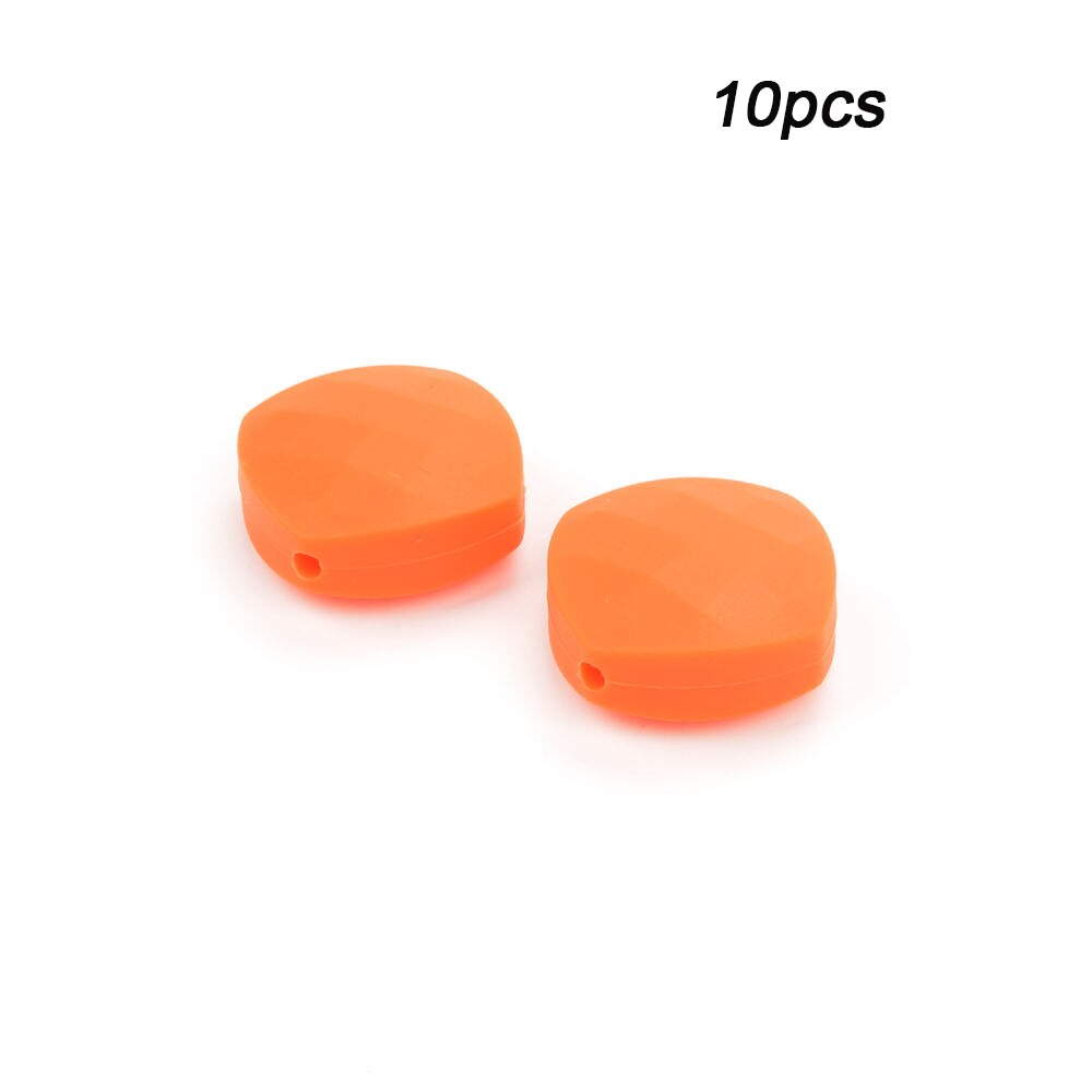 LOFCA 10 stücke Quadrate Silikon Zahnen Perlen Für Lange Silikon Halskette BPA FREI Food Grade Sicher Silikon Perlen Zahnen Spielzeug: Orange