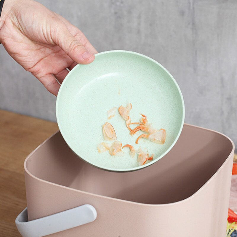 Pajita de trigo de color sólido de estilo japonés, plato de Sushi para aperitivos, mesa de comedor redonda, plato de basura, accesorios de cocina