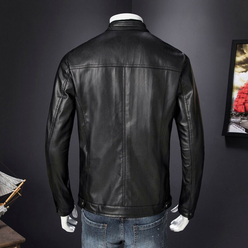 Chaqueta de cuero de imitación para hombre, prendas de vestir de talla grande M-3XL