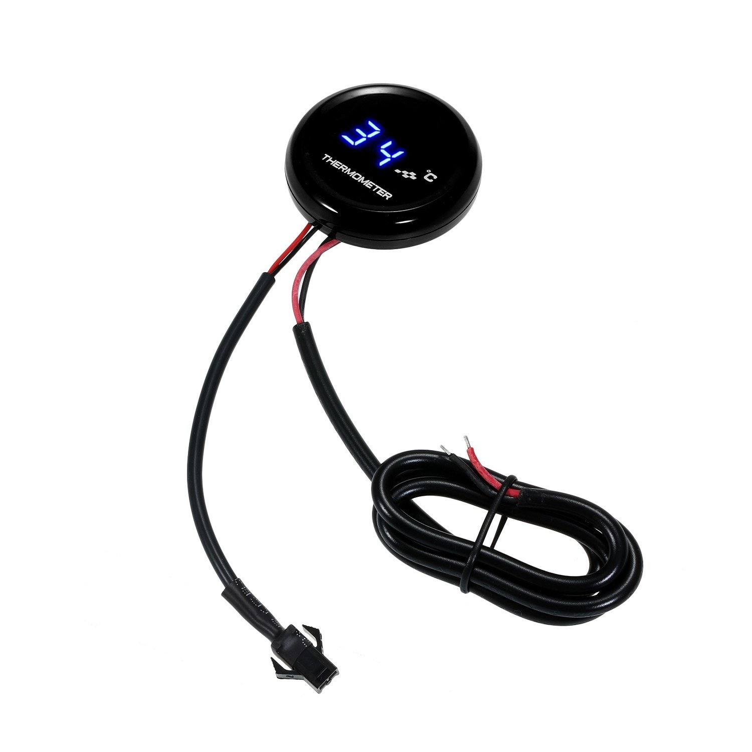 12V Motorcycle Digital Thermometer Ultra-Thin Round Water Temperature Meter Motorcycle Digital Thermometer Auto Gauge Temp