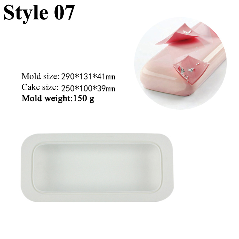 SHENHONG Cake Molds Circular Square or Rectangular Texture Silicone Mould French Dessert Baking Mold Mousse Decoration tools: Brown