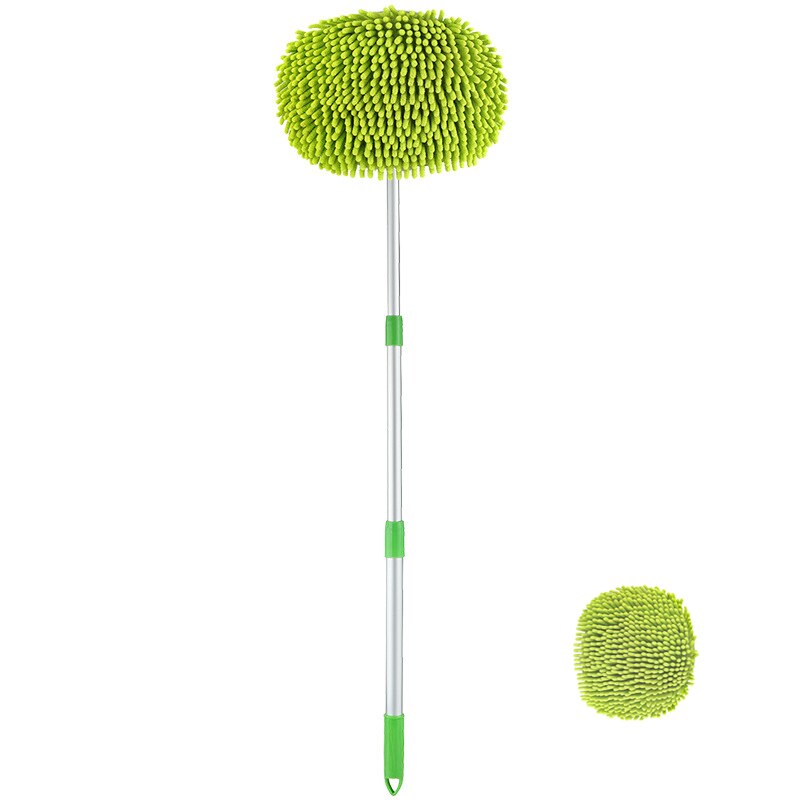 Cepillo telescópico de limpieza de coche, accesorio 2 en 1, mango largo, mopa de limpieza: handle and 2brushes