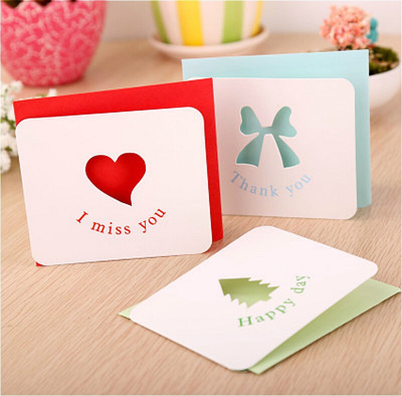 Hollow out Greeting card Wedding invitations Cute Postcard Christmas Birthday Party Invite Cards Table Decoration