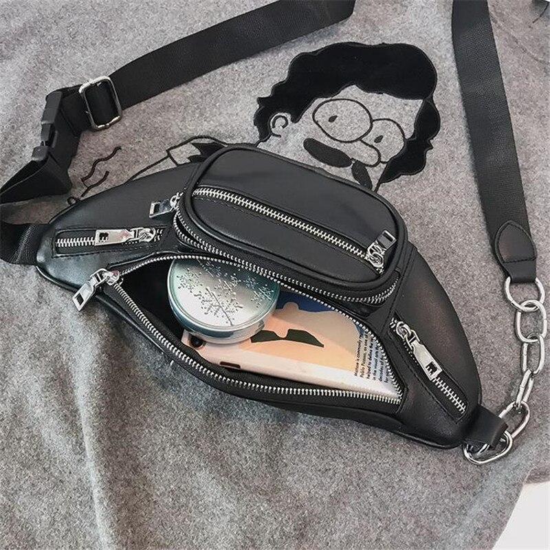Riñoneras de piel sintética Unisex a la para hombre y mujer, riñonera negra lisa, riñonera de viaje, bolsos de hombro, riñonera 40 #