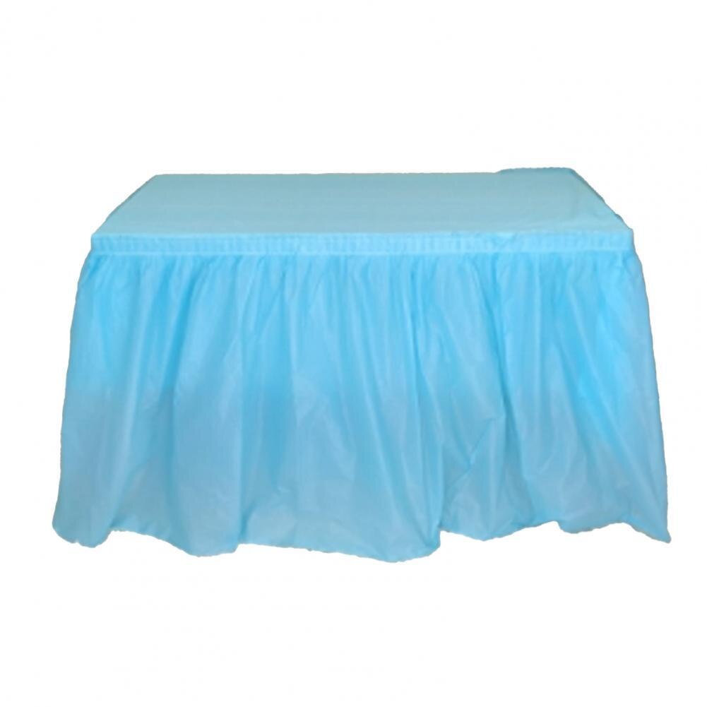Table Skirt Anti-deform Table Skirt Cover PEVA Convenient High Stickiness Decorative Desk Cover: Light Blue